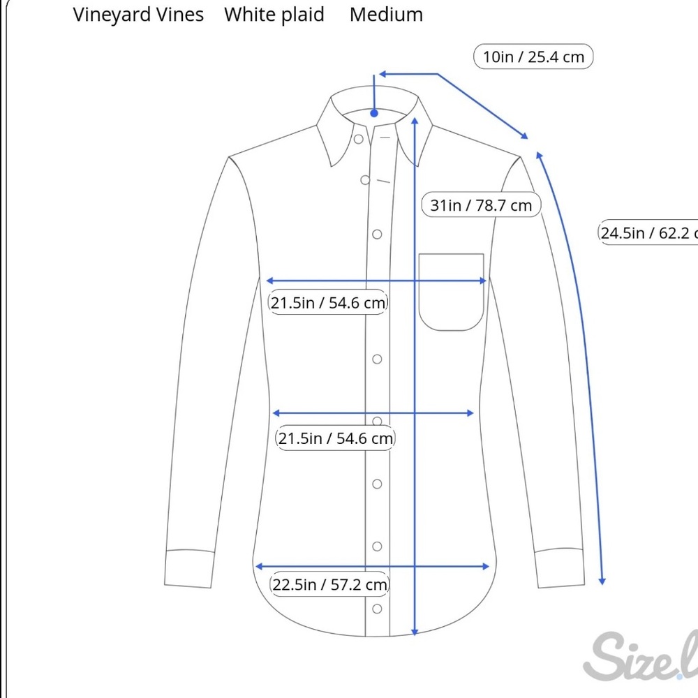 Vineyard Vines Cooper Shirt Size Medium 100% Cotton Blue Check Office Career - Picture 12 of 12
